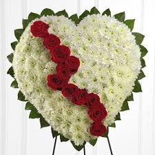 Broken Heart Funeral Flowers Arrangement